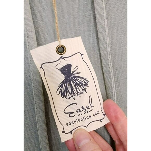 Easel Clothing Star Patch Mineral Washed Hoodie Pullover Sage Plaid Detail 1X - Picture 4 of 7